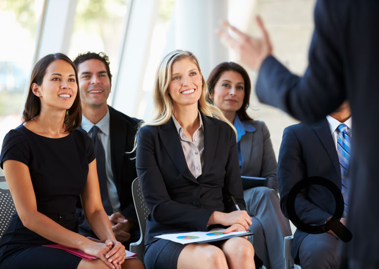 An image showing a group of participants during a presentation being facilitaed using ToC presentation tools.